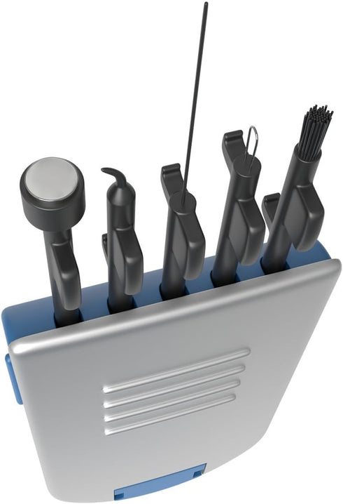 EZY DOSE 5-in-1 Hearing Aid Cleaning Tools, Easy to Use Small Kit for Home or Travel, 5 Piece Set, BPA Free