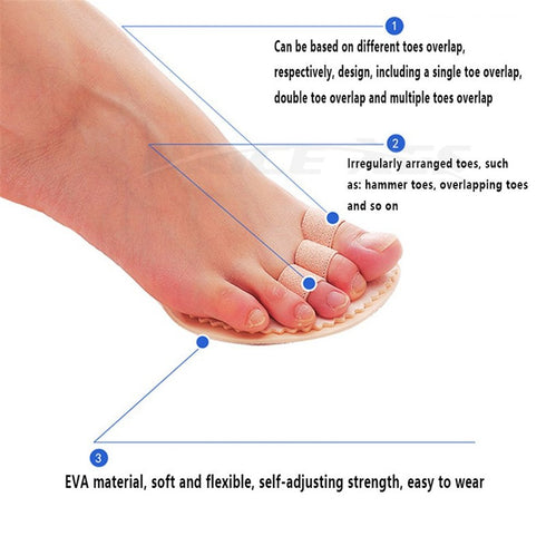 Adjustable Toe Splint & Straightener Brace with Cushion Metatarsal Pads for Hammer Toe - Support Guard (3 loops left