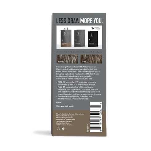 Madison Reed Mr. Hair Color for Men, Light Brown Demi-Permanent Hair Dye, Reduces Grays in 15 Minutes, 2 Applications