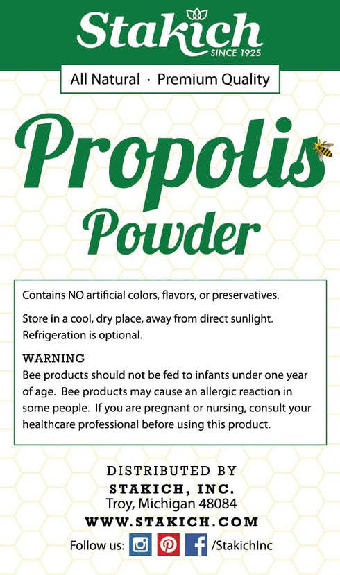 Stakich Bee Propolis Powder, All Natural, 4 Ounce
