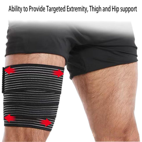 Thigh Compression Garment - Bandage Brace Wrap for Knee & Calf Support, Pain Relief for Men & Women