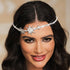 Rhinestone Star Head Chain, Silver Crystal Sparkly Hair Jewelry Accessories for Women