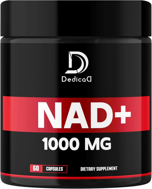 NAD+ Supplement 1000 mg - Pure NAD Supplement for Energy and DNA Repair, 60 Capsules