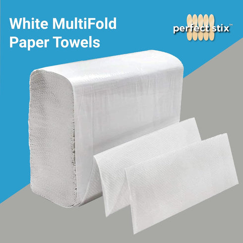 Prefect Stix White MultiFold Paper Towels, Pack of 2, 250ct Total, 500 Towels