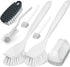 Holikme 7 Pack Dish Cleaning Brush & Pad Set, Scouring Pad & Kitchen Scrub Brush for Dish, Pot, Pan, Sink, White
