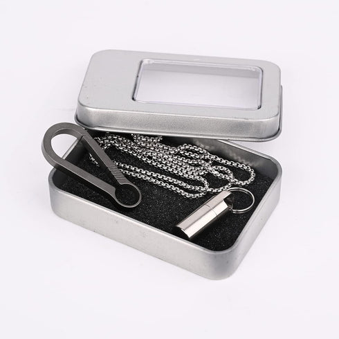 SW633 Micro Titanium Portable Pill Case Keychain, Waterproof Mini Pill Holder for Outdoor Travel Camping
