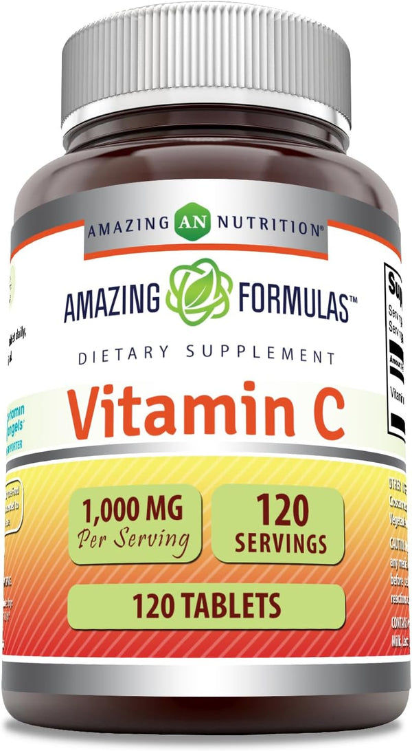 Amazing Formulas Vitamin C Supplement, 1000 Mg Per Serving, Non-GMO, Gluten-Free, 120 Count