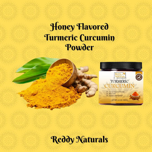 Reddy Naturals Aryana Turmeric Curcumin Powder, Pure & Organic Supplement with Black Pepper for Joint Support, Honey