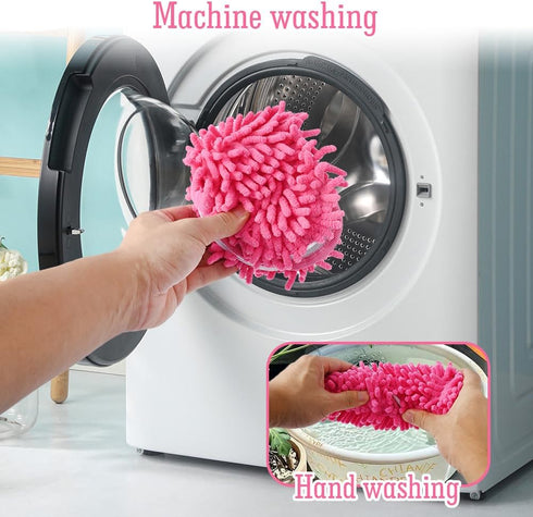 2 Pairs Microfiber Slipper Mop Slippers for Floor Cleaning, Reusable Dust Tool for Women, Men, House, Kitchen, Office
