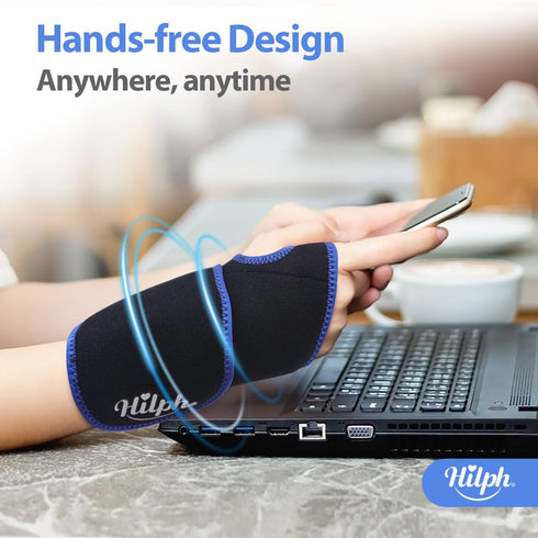 Hilph Wrist Ice Pack Wrap, Reusable Gel Cold Pack for Pain Relief, Hot & Cold Compress for Carpal Tunnel