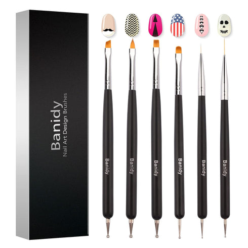 Nail Art Brushes Dual-Head Pen Painting Set, Gel Nail Art Design Tools Include Nail Extension Gel Brush, Liner Brush,