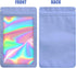 100-pack 2×2 inch Mylar Bags with Clear Window, Holographic Resealable Zip Bags for Jewelry & Food (Purple)