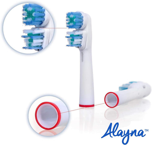 Replacement Brush Heads Compatible with OralB Braun, Best Double Clean, Pack of 12 for Oral B Pro, 1000, 8000, 9000.