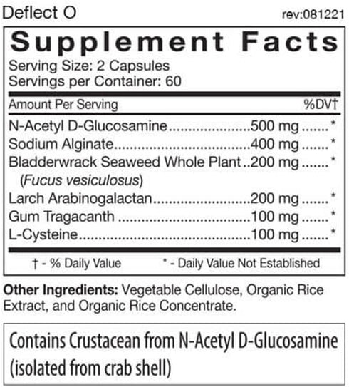 D'Adamo Personalized Nutrition Deflect Lectin Blocker - Blood Type O - 120 Vegetarian Capsules - Metabolism Booster