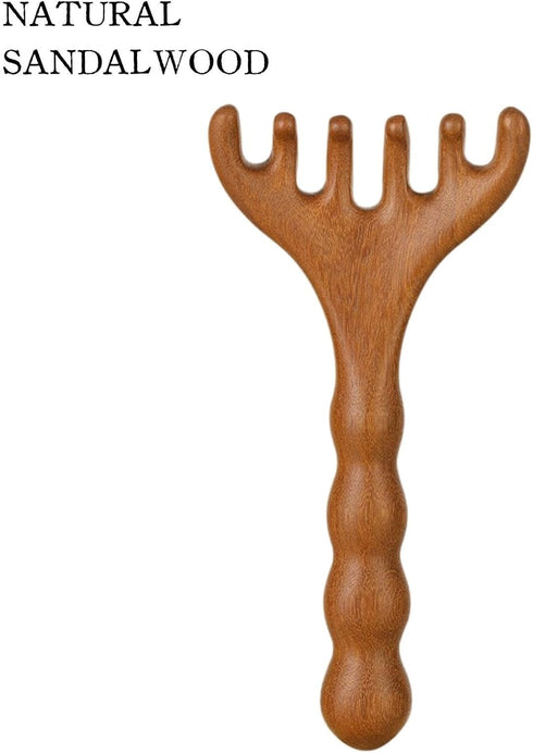 KINTEGOOD Sandalwood Massage Comb, Long Handle Wooden Scalp Massager, Gua Sha Tool for Head, Neck and Face, Scalp