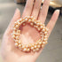 LOVEF 3 Pcs Fashion Women Pearls Beads Hair Band Rope Scrunchie Ponytail Holder