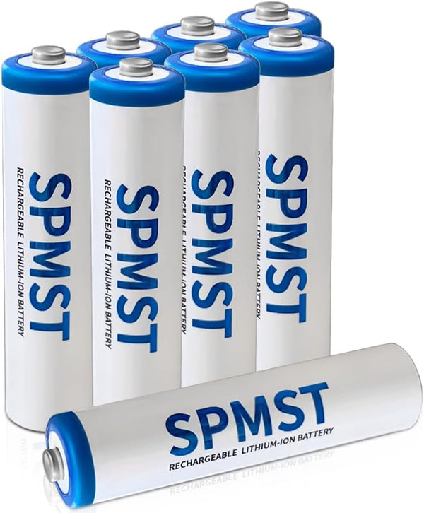 SPMST Rechargeable AAA Lithium Batteries 8 Pack,1200mWh 1.5V Tripe a Batteries Lithium, 1600