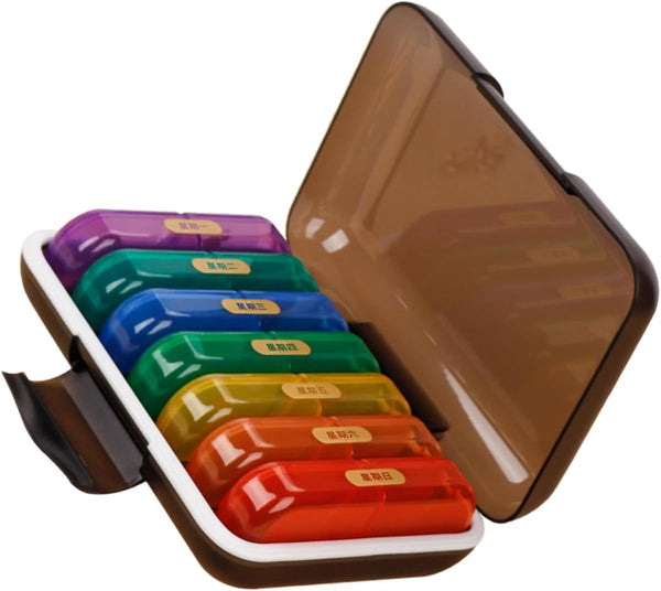 Weekly Pill Organizer Portable Case Holder for Daily Medication Small Medicine Pill