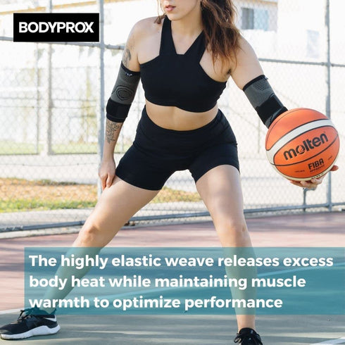 Bodyprox Elbow Brace with Strap for Tendonitis, 2 Pack Tennis Elbow Compression Sleeves for Golf Elbow Treatment