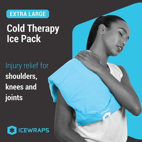 ICEWRAPS 12"x21" Extra Large Ice Pack with Soft Fabric Cover - Reusable Clay Ice Pack for Physical Therapy