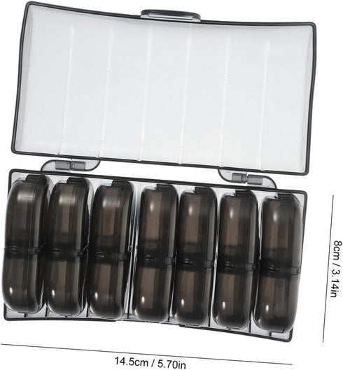 SILENRADAWN 3 Weekly Portable Pill Organizer Box for Travel, Detachable Medicine Case with Daily Compartments and Black