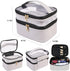 FITINI Makeup Bags Double Layer Travel Storage Cosmetic Cases Make up Organizer Toiletry Bags Water-resistant for Women Makeup Brush Bag,Gray