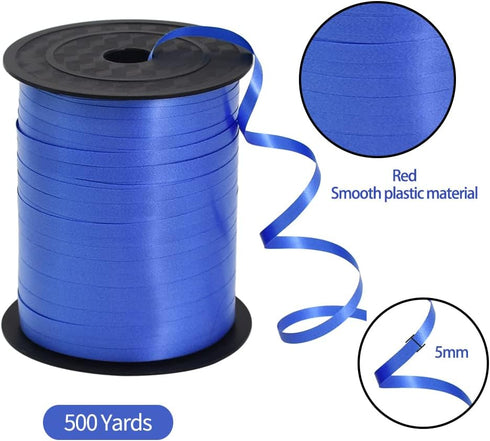 TONIFUL 500 Yards Blue Crimped Curling Ribbon Shiny Metallic Ribbon-Balloon String Roll Gift Wrapping Ribbon for Art&Craft Decor and Bows Florist Flowers Birthday Gifts by TONIFUL