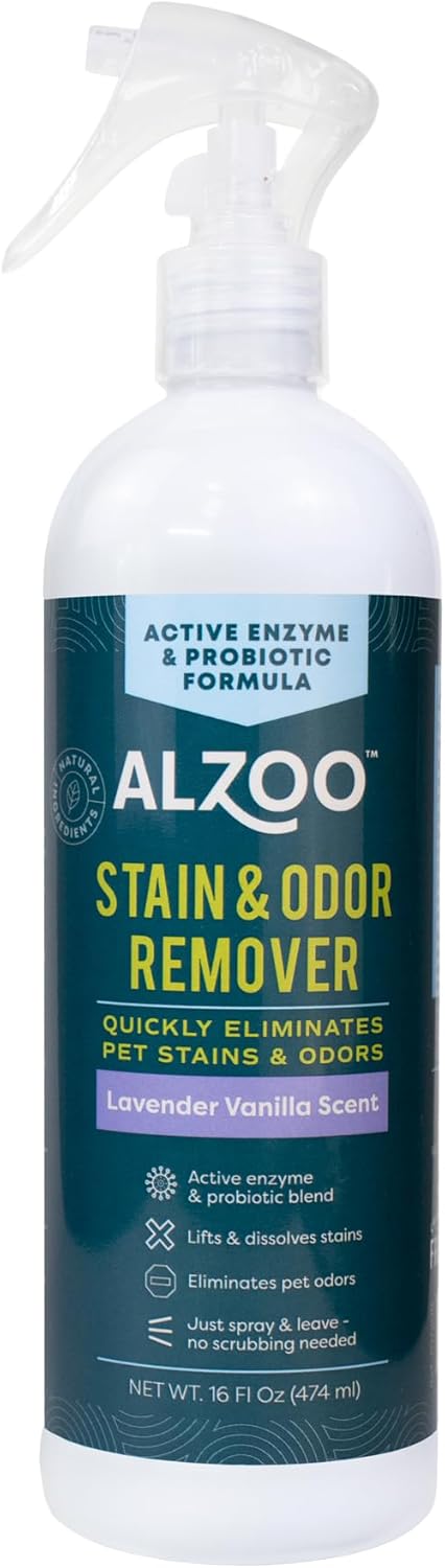 Stain & Odor Remover, Plant-Based Ingredients, Quickly Lifts Pet Stains, Lavender Vanilla Scent, 16 Fl. Oz Spray