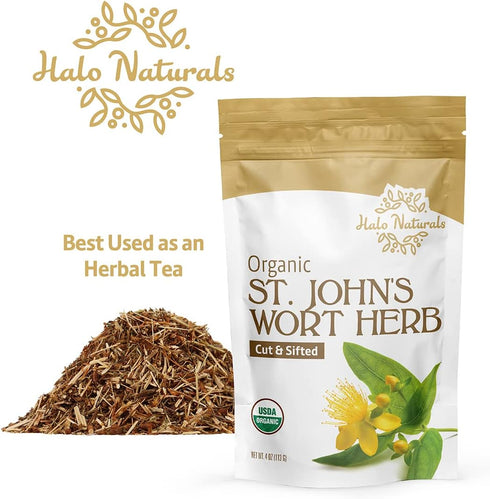 Organic St. John's Wort Herb - Cut & Sifted (Hypericum perforatum), USDA Certified, 4 Ounces