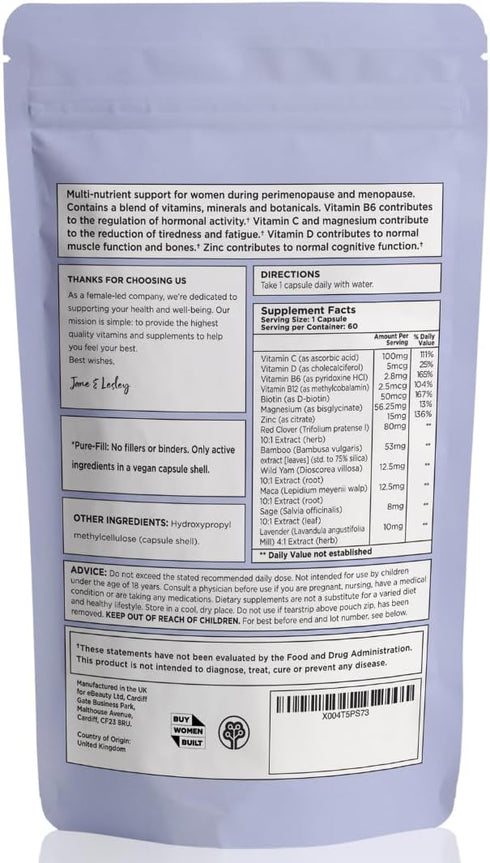 INNOPURE (2 B6 60 Perimenopause & Menopause Complex for Women Month Supply) Red Clover, Wild Yam, Maca, Sage