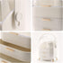 Makeup Organizer, Waterproof 2-Layer Cosmetics Display Case, Skincare Storage Box (White A)