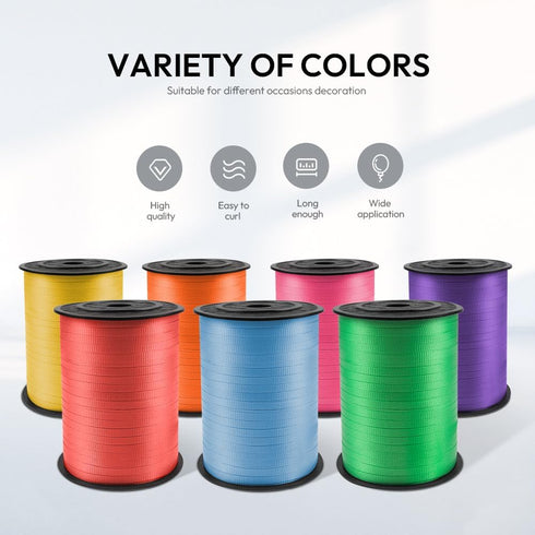 Curling Ribbon 500 Yards with Spool, 1/5" Wide Crimped Texture for Gift Box Wrapping & Birthday Party Decorations