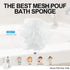 Loofah Sponge Bath Sponge 4 Pack for Women Men (White)