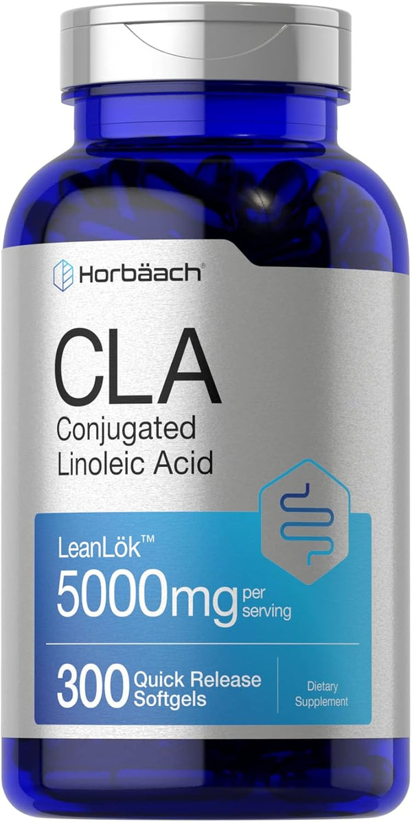 Horbaach CLA Supplement | 300 Softgel Pills | Maximum Potency | Conjugated Linoleic Acid from Safflower Oil | Non-GMO,