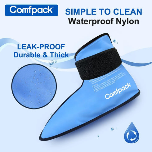 Foot Ankle Ice Pack Wrap, 2 Packs Reusable Gel Ice Pack for Foot After Surgery, Pain Relief for Plantar Fasciitis,