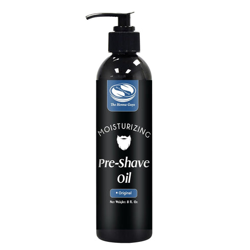 The Henna Guys Unscented Pre Shave Oil for Men - 8 fl. Oz, Excellent for Burns Free Shave with Straight or Safety Razor