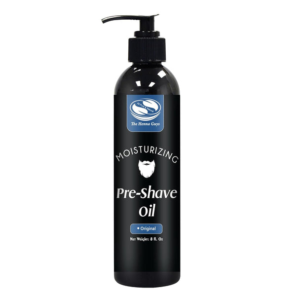 The Henna Guys Unscented Pre Shave Oil for Men - 8 fl. Oz, Excellent for Burns Free Shave with Straight or Safety Razor