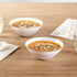 Restaurantware Moderna 6 Ounce Plastic Bowls, 20 Durable Disposable Salad Bowls, Gold-Rimmed Heavy-Duty White