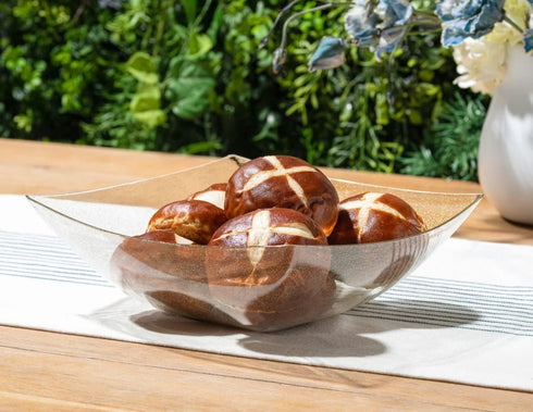 Posh Setting Plastic Serving Bowls, Large Gold Glitter Snack Bowls for Parties, Square Disposable Salad Bowl, Heavy