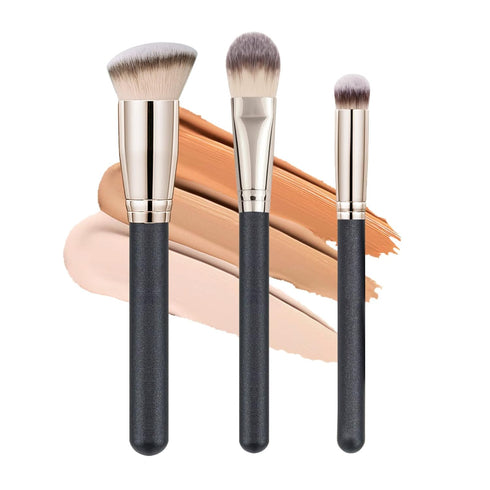 Makeup Brushes, Raffaello 3Pcs Foundation Brushes Set for Liquid Makeup Blending and Buffing