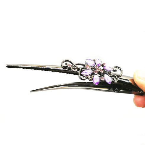 Set of 6 Metal Alligator Sectioning Clips, Non-Slip Hair Grips for Women and Girls