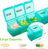 BUG HULL Weekly Pill Organizer - Large 2 Packs, Extra Large Travel Pill Organizers, 7 Day Pill Box (Blue+Green)