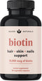 Hair Vitamins - Biotin 10000 mcg with Vitamin A, E, C, D & Adaptogens for Hair, Skin & Nails, 60 Capsules