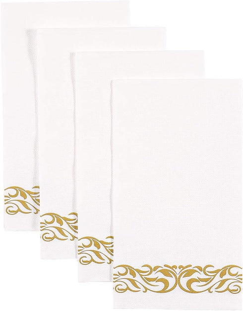 Vplus 400 Pack Paper Napkins, Guest Towels Disposable, Premium Quality 3-ply Dinner Napkins for Events (Gold)