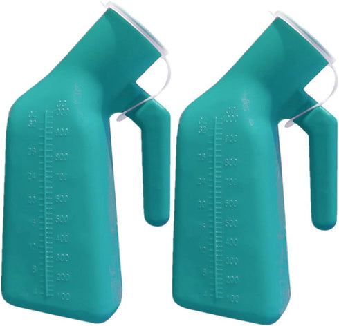 YUMSUM Thick Firm Male Urinal, 32oz./1000mL, Green, 2 Pack