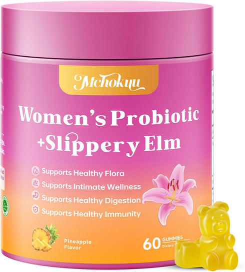 Feminine Probiotics Gummies for Women with Slippery Elm Prebiotics & Lactobacillus Blend