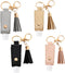 4 Pack Small Hand Sanitizer Keychain: Portable Leather Empty Bottles for Toiletry, Shampoo, Lotion, Soap