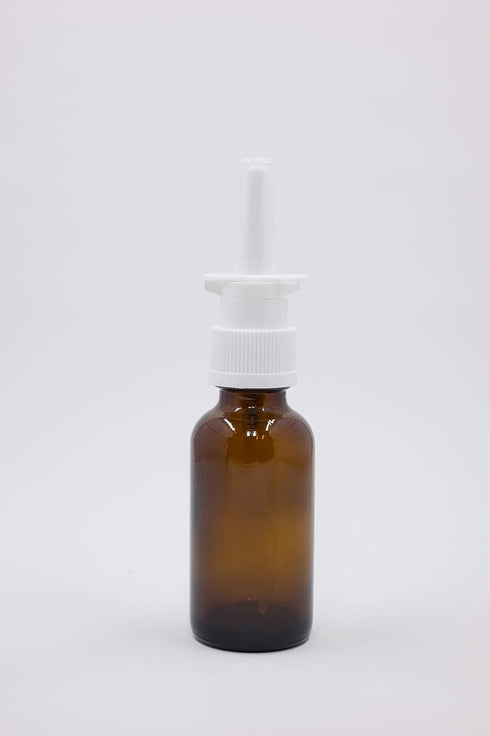Snoot! 6-Pack 1 oz Nasal Spray Bottle Mist Sprayer, Refillable Amber Glass Atomizer