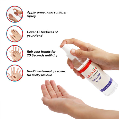 Pack 6 6.67 oz 80% Latalia Unscented Hand Sanitizer Spray Refill of | Fl with Alcohol Bulk Hand Sanitizer Travel Size