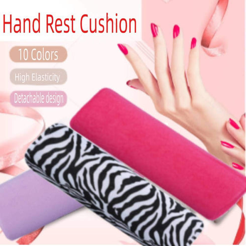 Mavis Laven Nail Art Cushion, 10 Colors Detachable Washable Soft Sponge Pillow for Salon Nail Art Accessories (White)